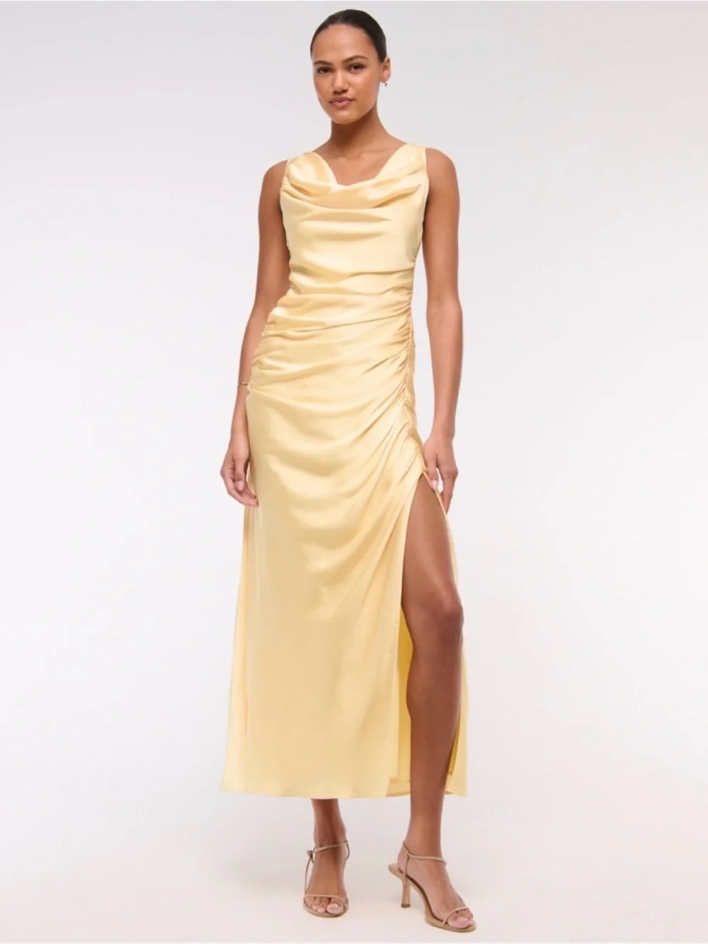 Abercrombie Satin Cowl Neck Maxi Dress